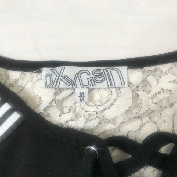 Lace-Up Neck Sheer Sleeves Striped Trim Bodycon Dress Size M - Picture 14 of 15